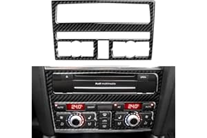 OYDDL Carbon Fibre Car Air Conditioning CD Panel Protection Frame Trim Sticker Interior Compatible with Audi Q7 2008 2009 2010 2011 2012 2013 2014 2015