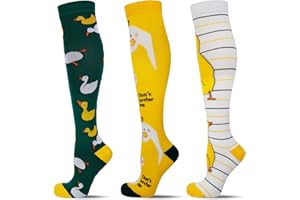 LEOSTEP Compression Socks for Women (3Pair) Knee High Support Stocking Ideal for Nurse, Flight, Sports, Travel, Pregnancy 20-30mmHg
