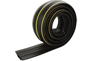 AKOLAFE 2M Cable Protector Floor Cable Cover Outdoor Black Rubber Wire Protector Waterproof Animal Proof Wire Covers with 3 Cord Channels for Garages, Offices, Retail, Gyms, Factories Protection