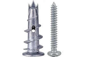 SHOPEXA DIY Shopexa 30pk Plasterboard Fixings, Metal & Self Drilling Heavy Duty Plasterboard Wall Plug, Plasterboard Screws with Achors for Stronger Grip & Lasting Quality for Wall Hanging Stuff (Pack of 30)