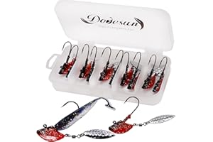 Dovesun Fishing Jig Heads Underspin Jig Heads with Willow Blade Glow/Green/Colorful/Red 3.5g 7g 10g 14g 10-15PCS