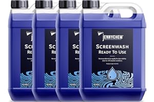 JENNYCHEM INDUSTRIAL CHEMICALS Jennychem Ready Mixed Screenwash Windscreen Fluid 4x5L. All Seasons with -6°C Antifreeze Windscreen Wash Protection. Screenwash Ready To Use Car Windscreen Wash with Streak Free Finish
