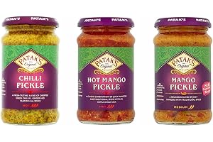 Pataks Pickle Combo Pack - Pataks Mango Pickle 283 g - Pataks Chili Pickle 283 g - Pataks Hot Mango Pickle 283 g (3-pack)