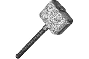Spinosaurus 53cm Halloween Wikinger Hammer Plastik Spielzeug Hammer LARP Fasching Waffen für Wikinger Kostüm Accessoires (Silver B)