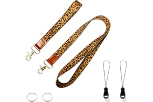 PAITOK Conjunto de Cinta para el Cuello y la Muñeca con Broche de Metal. Lanyard Personalizado con Dos Anillas Metálicas para Portaidentificación, Llaveros y Amuletos