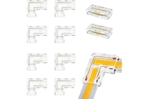 10 st remkontakter, 2-stifts 8 mm kontaktsats LED-remsa 2 transparent mittkontakt 8 L-formad kontaktsats led-remsor för lödfria anslutningar 12 V 24 V LED COB