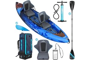 BLUEFIN SUP Kayak Hinchable Scout de Bluefin, Kayak Hinchable de 1 Plaza, Canoa Hinchable Alternativa