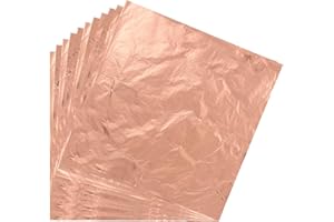 KUUQA 100 Blatt Blattkupfer Imitation für Vergoldung Handwerk, Kunstprojekt Handwerk Dekoration (14x14 cm) (Rose Gold)