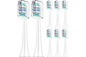 REBEOOL Replacement Brush Heads Compatible with Philips Sonicare Toothbrush, C2 Plaque Defence Toothbrush Head with Densely Clustered Bristles for Whiter Teeth - Standard Sonic Brush Heads x8