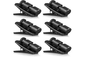 BESSY SHOP Clips Pour Câble d'écouteurs,6 Pièces Noir Clips Fils Pour Casque 360 Degrés Rotation Clips Câble,Pince Pour Cordon D'écouteur,Accessoires Pour Casque,Adaptés Pour la Randonnée,la Course