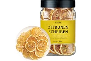 ULTHMOK Premium Torkade Citronskivor - 80g av högkvalitativt torkad citron, 100% naturligt, utan tillsatser och sockerfritt. Perfekt för örtte.