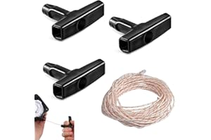 acdokuk 4 PCS Engine Pull Starter Handle and Rope Set, Replacement Starter Rope 10 Meter Pull Cords with 3 Pieces Black Handle, for Home Outdoor Garden Mowing Tools Accessories