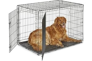 GAWENTINY Hundekäfig Klappbar Hundebox für Zuhause, Gitterbox Hund, Hundetransportkäfig Tiertransportbox mit Bodenschale Dog Crate (S(63 * 46 * 51cm))