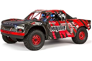 ARRMA RC Camion 1/7 MOJAVE 6S V2 4WD BLX Desert Truck con spettro azienda (pronto a corrente), rosso/nero, ARA7604V2T2