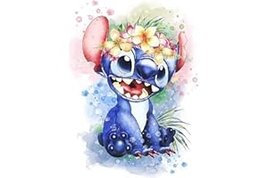 TUNAON Diamond Painting Set, DIY 5D Diamant Gemälde Kits, Malen nach Zahlen MosaikherstellungManuelle Aufkleber Diamantstickerei Wohnzimmer Dekorative Gemälde (Stitch - A)