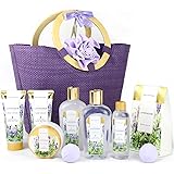Pamper Gifts for Women-Spa Luxetique Spa Gift Set, 10pcs Lavender Bath Gift Set, Relaxing Bath Set with Bubble Bath, Body Lot