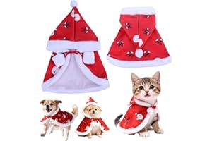 ONGNIUU Costumes de Noël pour Animaux de Compagnie, Deguisement pour Chat Noel, Deguisement Chien Noel, Convient Aux Petits Chiens/Chats, Fête de Cosplay de Noël et Nouvel an