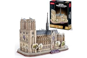 CubicFun 3D Puzzles National Geographic Architecture Building Model Kit for Adults Kids, 3D France Notre Dame De Paris Jigsaw City Puzzle 128 Pieces
