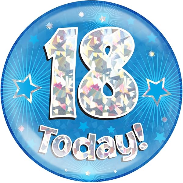 Personalised 18th Birthday Button Badge – 59mm Custom Birthday Present For Adults & Teens