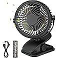 DIAOCARE Ventilatore USB, Mini Ventilatore USB Portatile con Clip,Rotazione di 360 ° Ricaricabile Ventilatore da Tavolo Silen