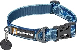 RUFFWEAR Crag obroża dla psa, średnia obroża dla psa z aluminiowym pierścieniem w kształcie litery V, regulowana długość, wygodna miękka obroża dla zwierząt premium, obroża dla zwierząt klasy premium,