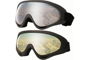 OUTDOORSPARTA 2-Pack Ski Goggles Snow Sports Goggles Snowboarding Goggles Motocycle Glasses for men women youth kids boys and gilrs