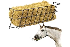 Svauoumu Ratelier a Foin pour Chevre, Mangeoire à ChèVres SurdimensionnéE Porte-Foin Mural pour ChèVres, Mangeoire à BéTail Suspendue pour Moutons et Chevaux, Facile à Installer à la Ferme (Noir)