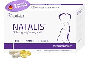 ‎SANAEXPERT SanaExpert® Natalis – Schwangerschaftsvitamine mit Eisen, Vitamin B12, Folsäure und weiteren wichtigen Nährstoffen, 90 Kapseln – Made in Germany