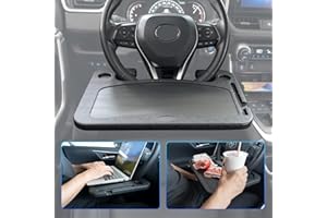 CARQIWIRELESS Auto Car Steering Wheel Tray for Vehicle Accessories, Road Trip Essentials Truck Driver Cool Gadgets for Men Women Car Office iPad Tablet Table, Food Eating Eating Table, Laptop Holder Desk Large size