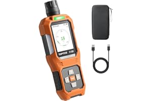 TOPTES CT-580 Carbon Monoxide Detector, Rechargeable CO Detector with Vibration, Visual & Audible Alarms, Portable CO Alarm, 0-1000PPM, TFT Color Display for Home, Car, Camping& Travel