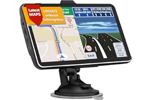 TOUTBIEN SAT NAV, GPS Navigation for Car Truck Motorhome 2.5D Touchscreen 7inch UK Europe Maps Pre-Installed Lifetime Map Update without Subscription, Voice Guidance, Speed Cam Alerts, POI & Lane Assistance