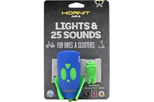 HORNIT MINI Bike Bell | Bicycle Bell | Bike Horn | Bike Bell Kids | Kids Bike Bell | Scooter Accessories | Kids Bike Accessories | 25 Sound Effects/ 5 Lights
