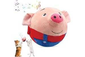 YISKY Juguete Peluche para Mascotas en Movimiento Activo, 17 cm Juguete de Peluche Activo para Mascotas, Juguetes interactivos Perros en Movimiento, Juguetes De Cerdo Parlante para Perros Gatos (C)