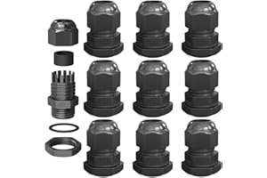hb-digital 10x Presse-étoupe M16 pour 4-8mm IP68 Étanche Résistant Poussière UV Retardateur de Flamme Usage Extérieur Industriel Installation Facile Filetage Métrique - Noir