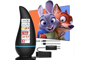 ISIVOUS DVBT2 Antenna, DVB-T/DVB-T2 Antenna, Stronger Rod Antenna for Digital TV/DAB Radio/DVB-T2 Tuner Stick, Supports Signal Amplifier for 4K 1080p & All TVs - With Magnetic Base 5 m Cable