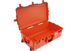 Pelican Air 1615 Koffer ohne Schaumstoff (2020 Edition mit Druckknopf-Verriegelungen), Orange, 016150-0011-150