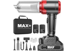 KITBEZN Handstaubsauger Akku, 28000PA Auto Staubsauger Stark, 2er 7500mAh Akku Handstaubsauger Kabellos, 3 in1 Mini Autostaubsauger für Auto, Motorrad, Küche, PC, Sofa, Büro, Haus&Tierhaar Reinigung(Schwarz)