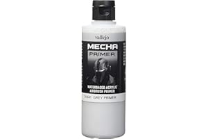 Vallejo Mecha Color Peinture Acrylique Primer Gris pour Aérographe - Résistance Élevée aux Chocs et à la Manipulation - Série Mecha Color