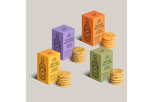 The Drinks Bakery Discerning Drinker’s Gift Set - Luxury Biscuits Expertly Paired with Drinks - Award-Winning Savory Snacks as Seen on Dragons’ Den - Made in Scotland - 8 x 36g Pack.