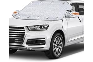 ASANDH Windshield Magnetic Snow Cover, Thickened Protective Windshield Cover, Outdoor Snow, Frost and Sun Protection,Comes with 9 Magnetic/windproof elasticated hooks/adjustable buckle(157 * 126cm)