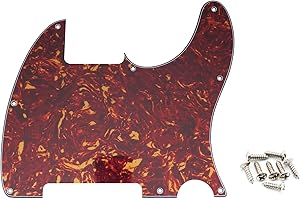 Musiclily 8 Löcher Schlagbrett Pickguard für Fender USA/Mexican Telecaster Esquire E-Gitarre,4 lagig Vintage Tortoise