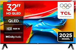 TCL TV 32V4C - 32" HD Smart QLED Direct LED con Android TV e HDR - Compatibile con Google Cast e Google Home, Design Delgado