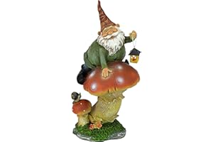 Design Toscano by Blagdon QM211331 - Figura decorativa (resina), diseño de gnomo en seta