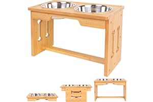 Raised Dog Bowls for Large Dogs, Adjustable Dog Bowl Stand with 7.11cm, 21.08, 30.48cm Heights, Elevated Dog Bowls for Large, Medium, Small Dogs by Nothing burger