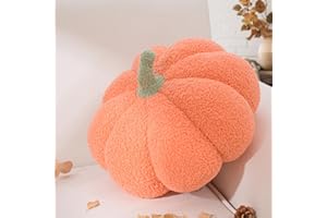 Yhoelata Halloween Cuscino Zucca Piccolo, Arancia Cuscino a Forma di Zucca, Cuscinos Decorazione autunnale, Cuscinos per Divano Letto, Cuscini in Peluche Morbido, Cuscini Bambini, Regalo 20 cm