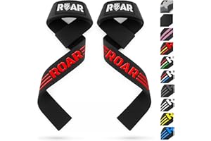 Roar® Cinghie Sollevamento Pesi, Lifting Straps Palestra, Fasce Palestra, Cinghie Palestra, Fasce per Stacchi da Terra, Fasce Sollevamento Pesi, Fascette Palestra, Fasce da Polso Palestra