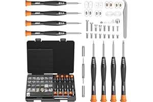 JOREST Eyeglass Repairing Kit, Eyeglass Repair Tool Kit Including Small Screws, Nose Pads, Tweezer, Cleaning Cloth and Precision Screwdrivers Suitable for Eyeglasses, Sunglasses, and Rimless Glasses