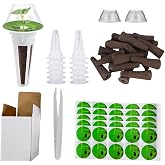 125PCS Hydroponic Planting System, Hydroponic Growing Kit with 50 Spare Growing Sponges, 50 Labels, 12 Insulating Lids, 12 Pl
