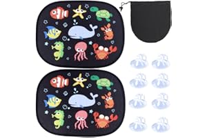 SIDESEA Parasol Coche Infantil Lateral, Parasol Ventana Cochecon Protección UV Parasol Coche Bebe con Motivos de Animales