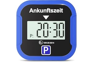 ‎WARMFAY Warmfay® Elektronische Parkscheibe mit Zulassung vom KBA, Automatische Digitale Parkscheibe Elektrisch mit Batterie, Elektrische Parkuhr Auto mit 2 Displays & Nachtmodus & 3 Zeitmodi(1, Blau)